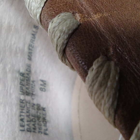 Franco Sarto Flicker Leather Laced Edge Peep Toe Heel l Size 8 M l Tan Cream - Picture 13 of 13